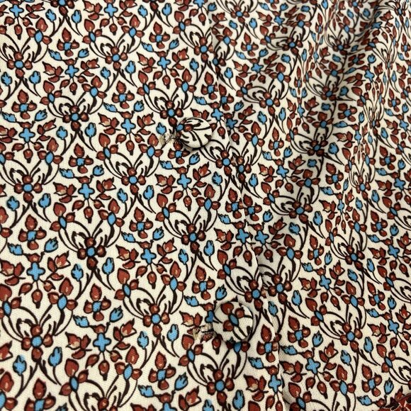 Vintage 70s Honeycomb Western Dress Womens M 8 Earth Tones Prairie Cottagecore - Picture 4 of 16